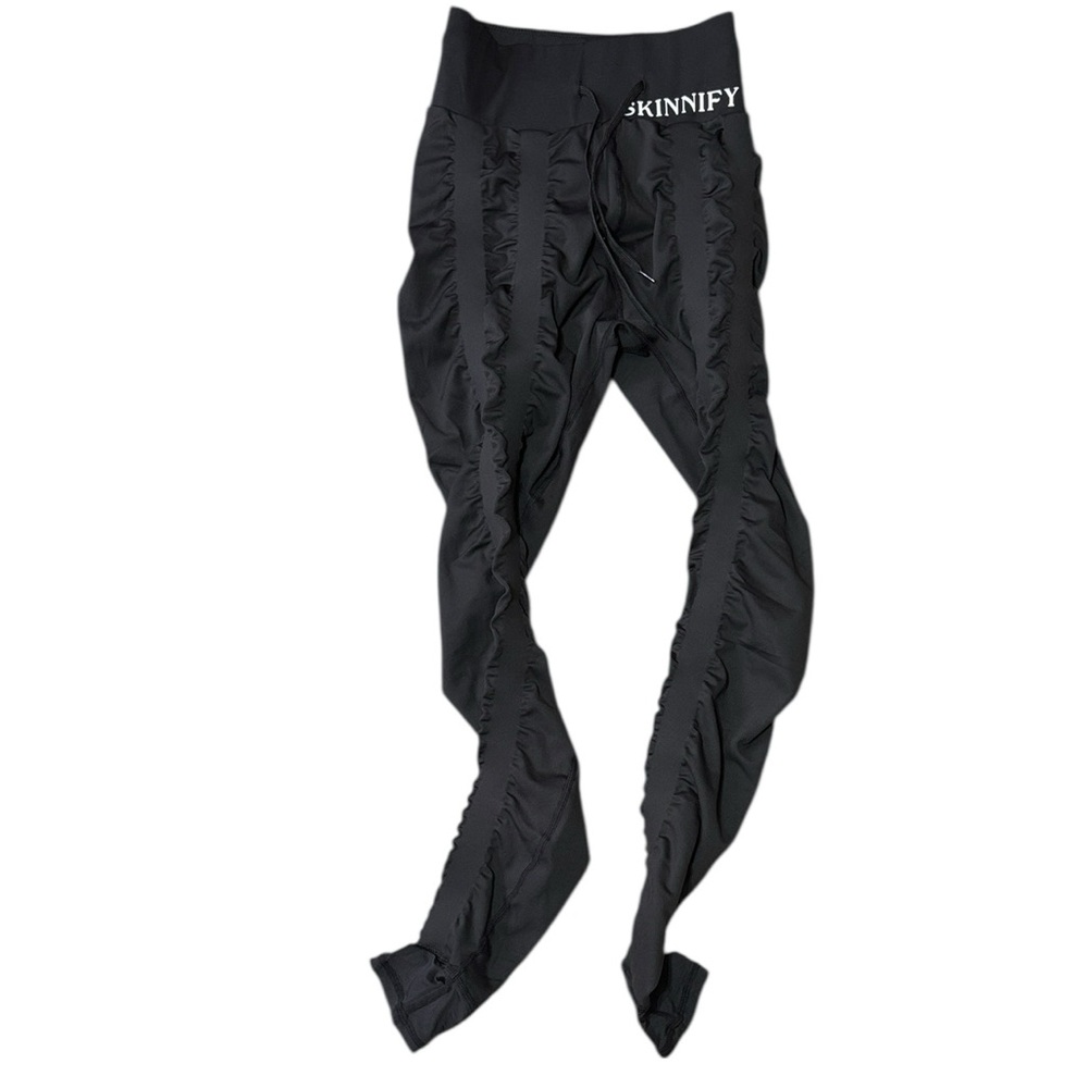 SKINNIFY women’s small black 4 band ruched scrunch butt full length leggings